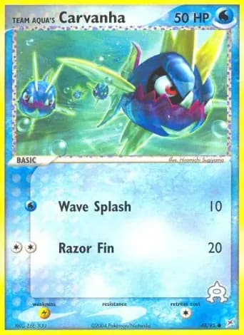 Team Aqua's Carvanha Pokémon card #48