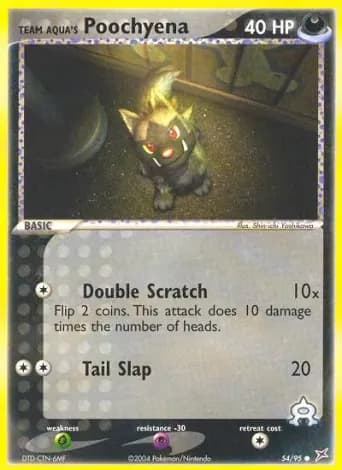 Team Aqua's Poochyena Pokémon card #54