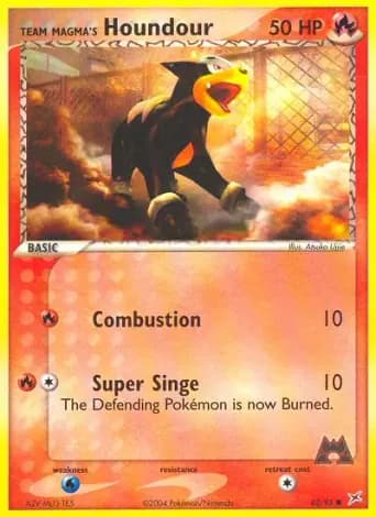 Team Magma's Houndour Pokémon card #62