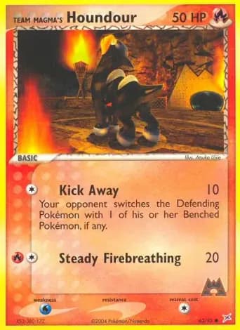 Team Magma's Houndour Pokémon card #63