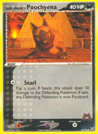 Team Magma's Poochyena Pokémon card #65