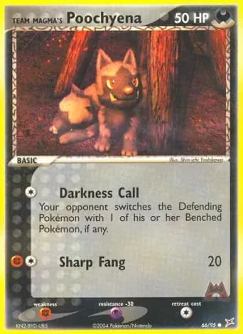 Team Magma's Poochyena Pokémon card #66