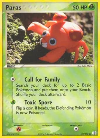Paras Pokémon card #72