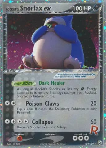 Rocket's Snorlax ex Pokémon card #104