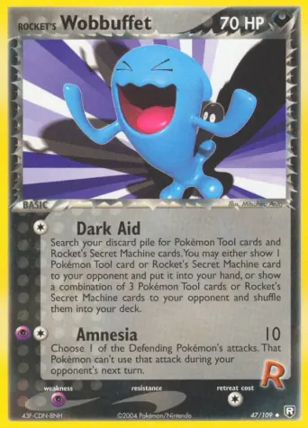 Rocket's Wobbuffet Pokémon card #47