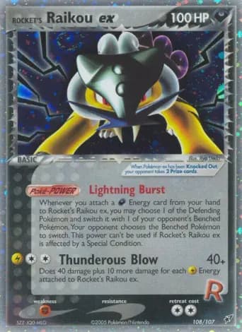 Rocket's Raikou ex Pokémon card #108