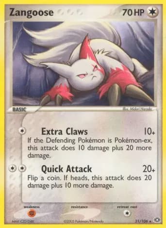 Zangoose Pokémon card #21