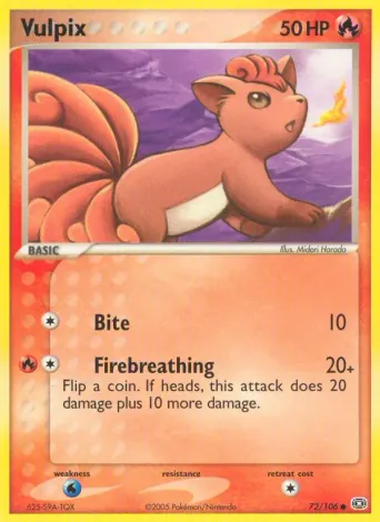 Vulpix Pokémon card #72