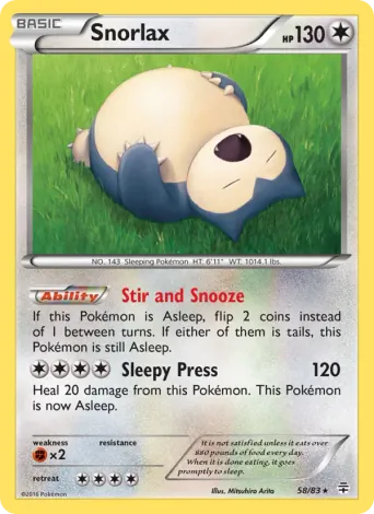 Snorlax Pokémon card #58