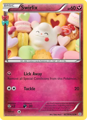 Swirlix Pokémon card #RC19
