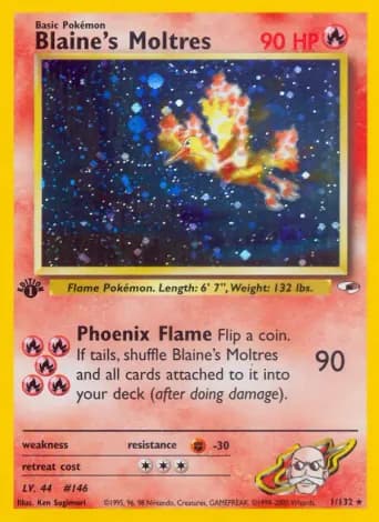 Blaine's Moltres Pokémon card #1