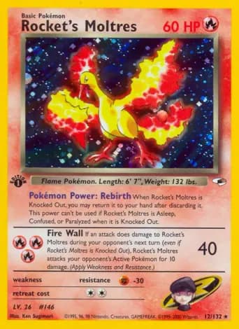 Rocket's Moltres Pokémon card #12