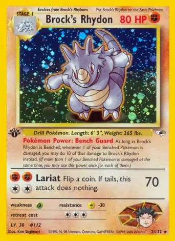 Brock's Rhydon Pokémon card #2