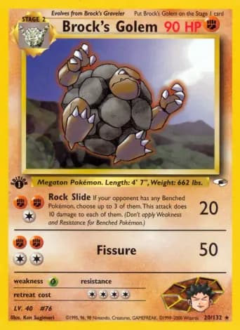 Brock's Golem Pokémon card #20