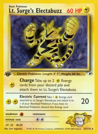 Lt. Surge's Electabuzz Pokémon card #27