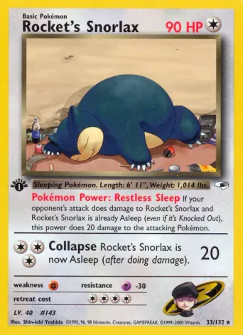 Rocket's Snorlax Pokémon card #33