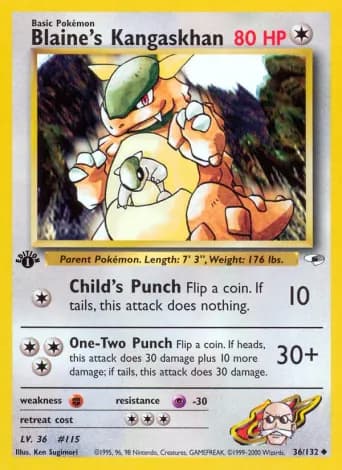 Blaine's Kangaskhan Pokémon card #36