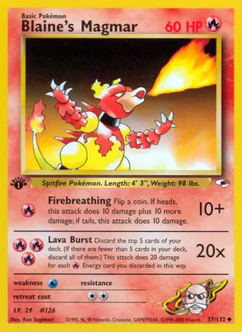 Blaine's Magmar Pokémon card #37