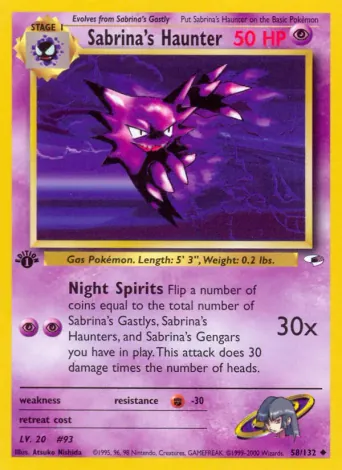 Sabrina's Haunter Pokémon card #58