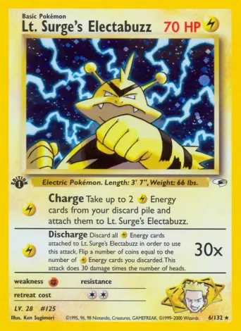 Lt. Surge's Electabuzz Pokémon card #6