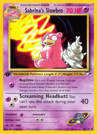 Sabrina's Slowbro Pokémon card #60