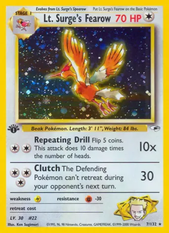 Lt. Surge's Fearow Pokémon card #7