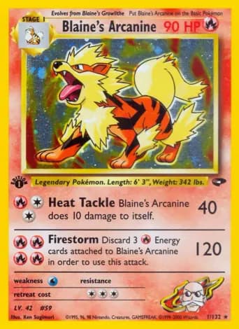 Blaine's Arcanine Pokémon card #1