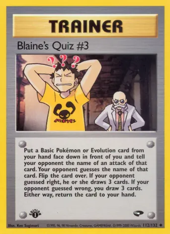 Blaine's Quiz #3 Pokémon card #112