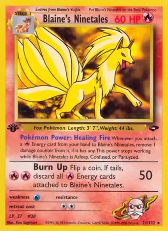 Blaine's Ninetales Pokémon card #21