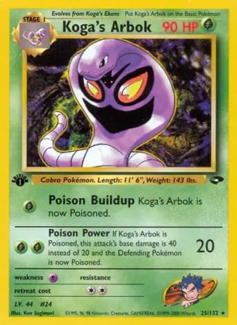 Koga's Arbok Pokémon card #25