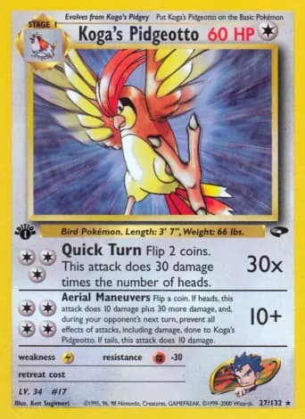 Koga's Pidgeotto Pokémon card #27
