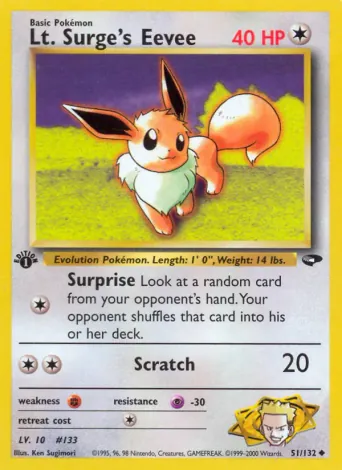 Lt. Surge's Eevee Pokémon card #51