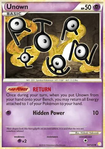 Unown Pokémon card #54
