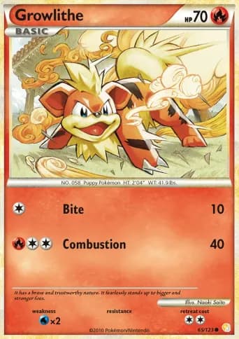 Growlithe Pokémon card #65