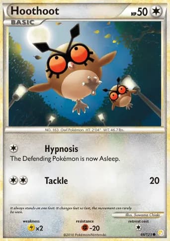 Hoothoot Pokémon card #66