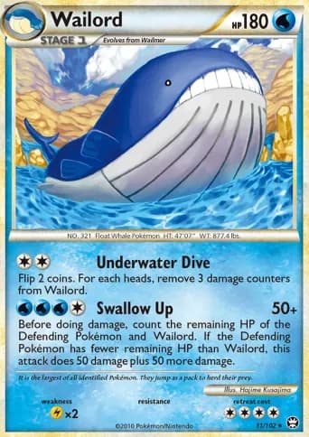 Wailord Pokémon card #31