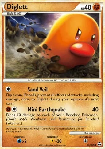 Diglett Pokémon card #61