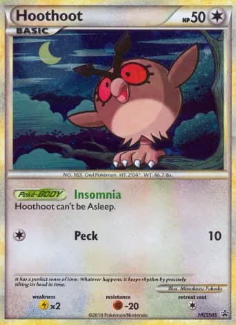 Hoothoot Pokémon card #HGSS05