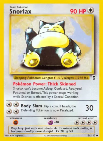 Snorlax Pokémon card #64