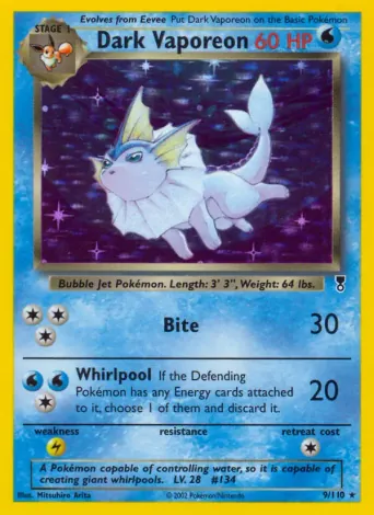 Dark Vaporeon Pokémon card #9