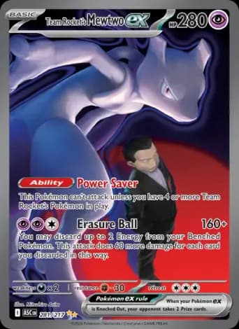 Team Rocket's Mewtwo ex Pokémon card #281