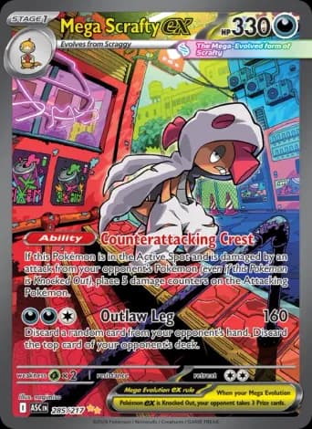 Mega Scrafty ex Pokémon card #285