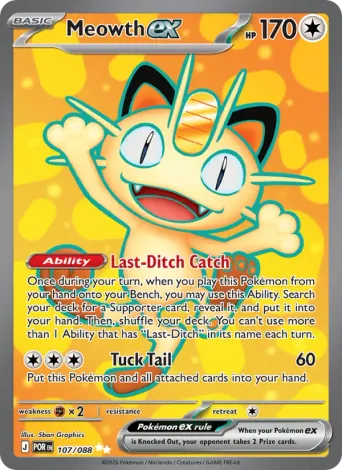 Meowth ex Pokémon card #107