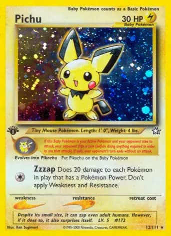 Pichu Pokémon card #12