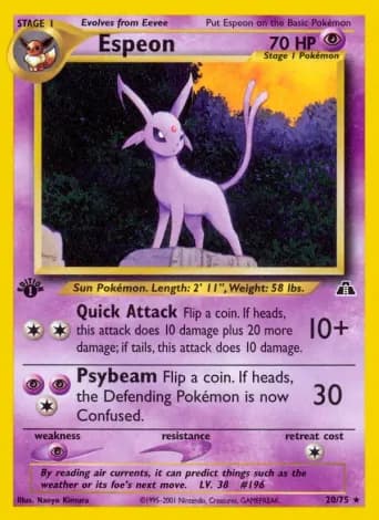 Espeon Pokémon card #20