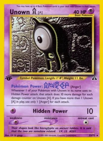 Unown [A] Pokémon card #33
