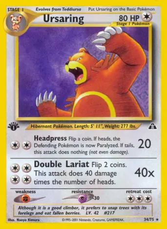 Ursaring Pokémon card #34