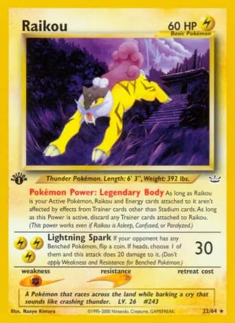Raikou Pokémon card #22