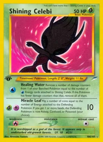 Shining Celebi Pokémon card #106