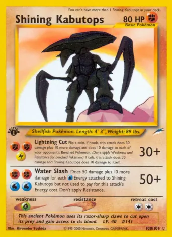 Shining Kabutops Pokémon card #108